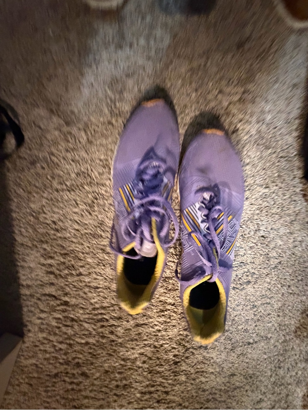Reebok Purple Athletic Sneakers with Yellow Accents